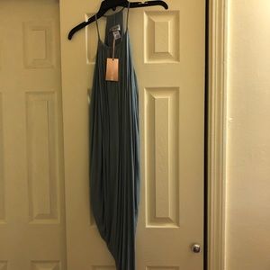 Sage green scrunch dress.